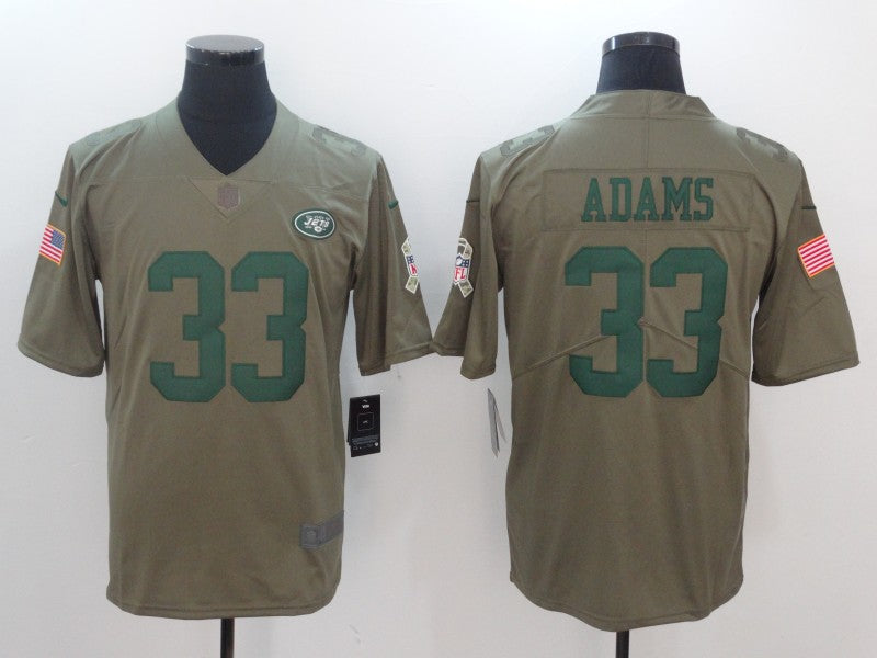 Men's New York Jets Jamal Adams #33 Brown Player Game Jersey1