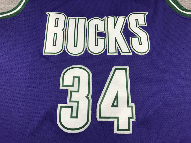 Men's Milwaukee Bucks Giannis Antetokounmpo #34 Purple 2022/23 Swingman Jersey1 - Classic Edition