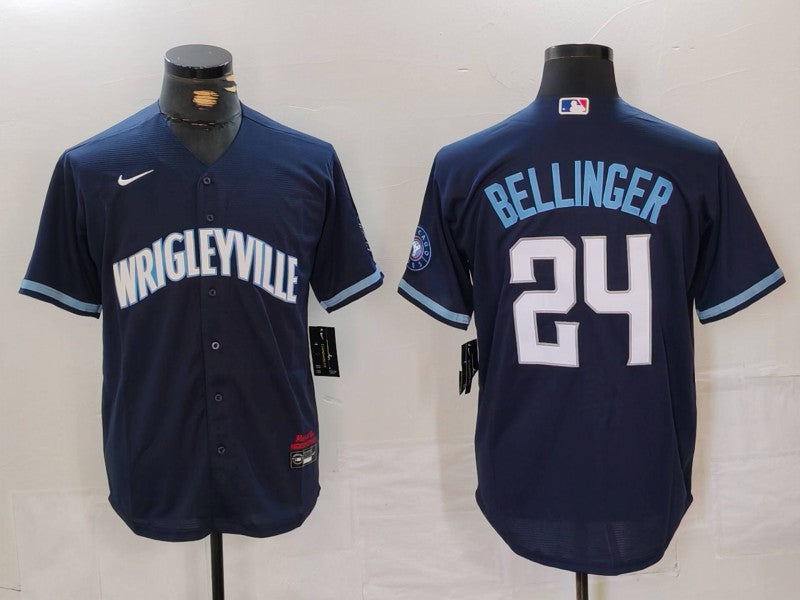 Men's Chicago Cubs Cody Bellinger #24 Navy City Connect Limited Player Jersey1