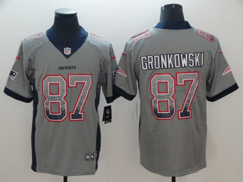 Men's New England Patriots Rob Gronkowski #87 Gray Game Jersey1