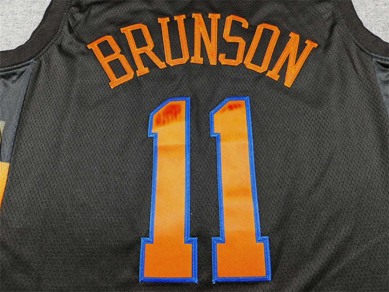 Men's New York Knicks Jalen Brunson #11 Black Game Jersey - Statement Edition
