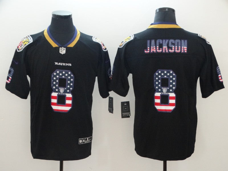 Men's Baltimore Ravens Lamar Jackson #8 Black Alternate Game Jersey1