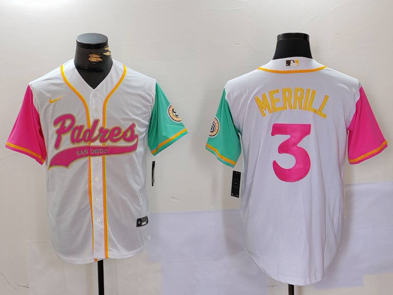 Men's San Diego Padres Jackson Merrill #3 White City Connect Limited Player Jersey1