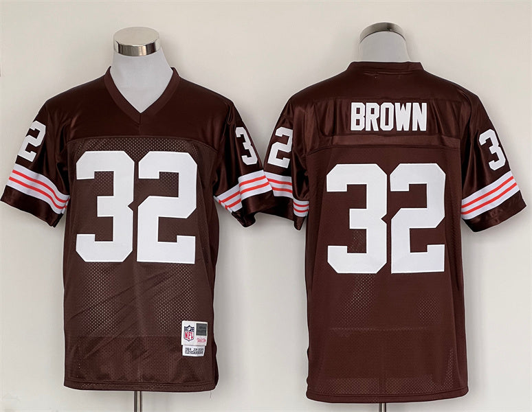 Men's Cleveland Browns Jim Brown Mitchell & Ness Brown Legacy Replica Player Jersey1