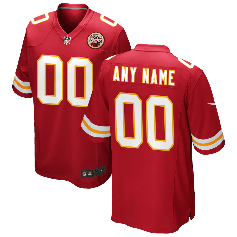 Custom1 Kansas City Chiefs Red Game Jersey1