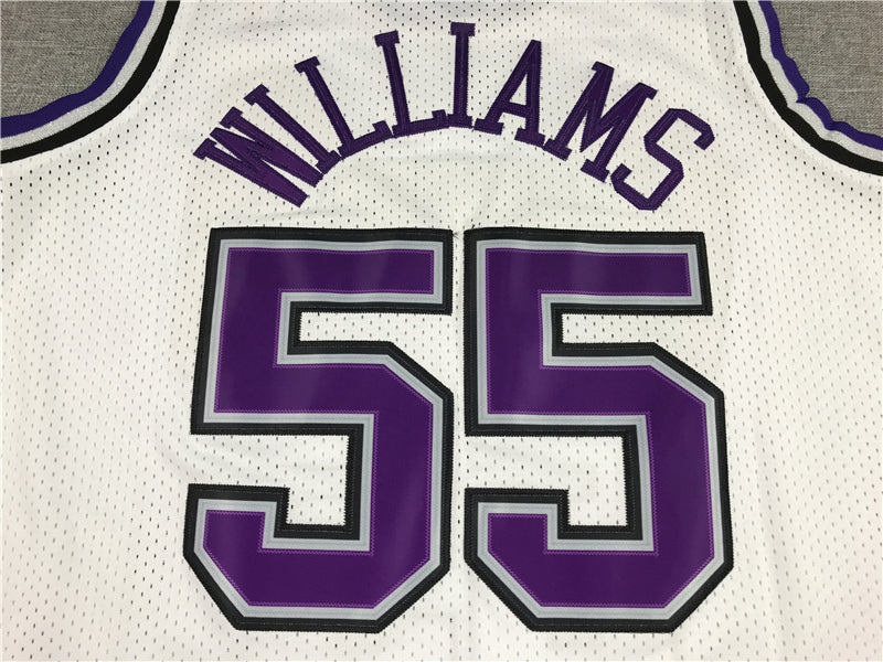 Men's Sacramento Kings Jason Williams White Hardwood Classics Swingman Jersey1