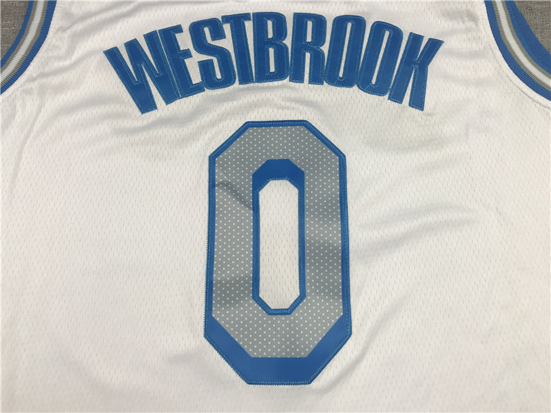 Men's Los Angeles Lakers Russell Westbrook #0 White 2020/21 Swingman Jersey1