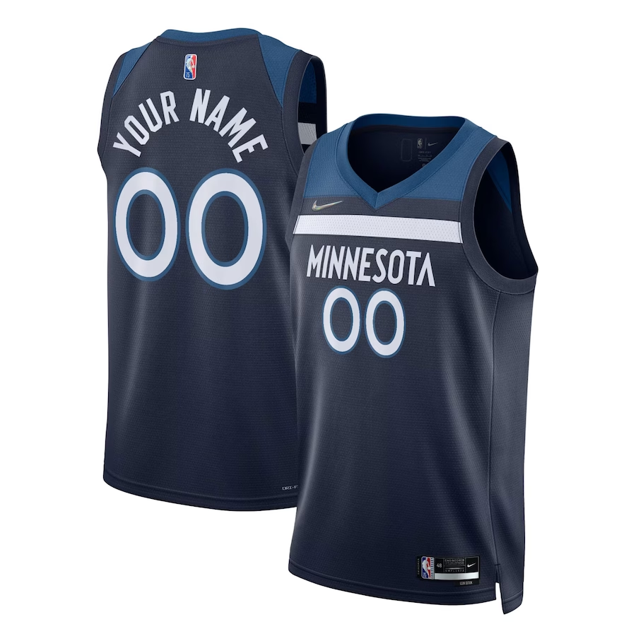 Men's Minnesota Timberwolves Navy 2021/22 Diamond Swingman Custom Jersey1 - Icon Edition