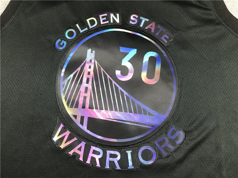 Men's Golden State Warriors Stephen Curry #30 NBA Black Fast Break Replica Jersey1