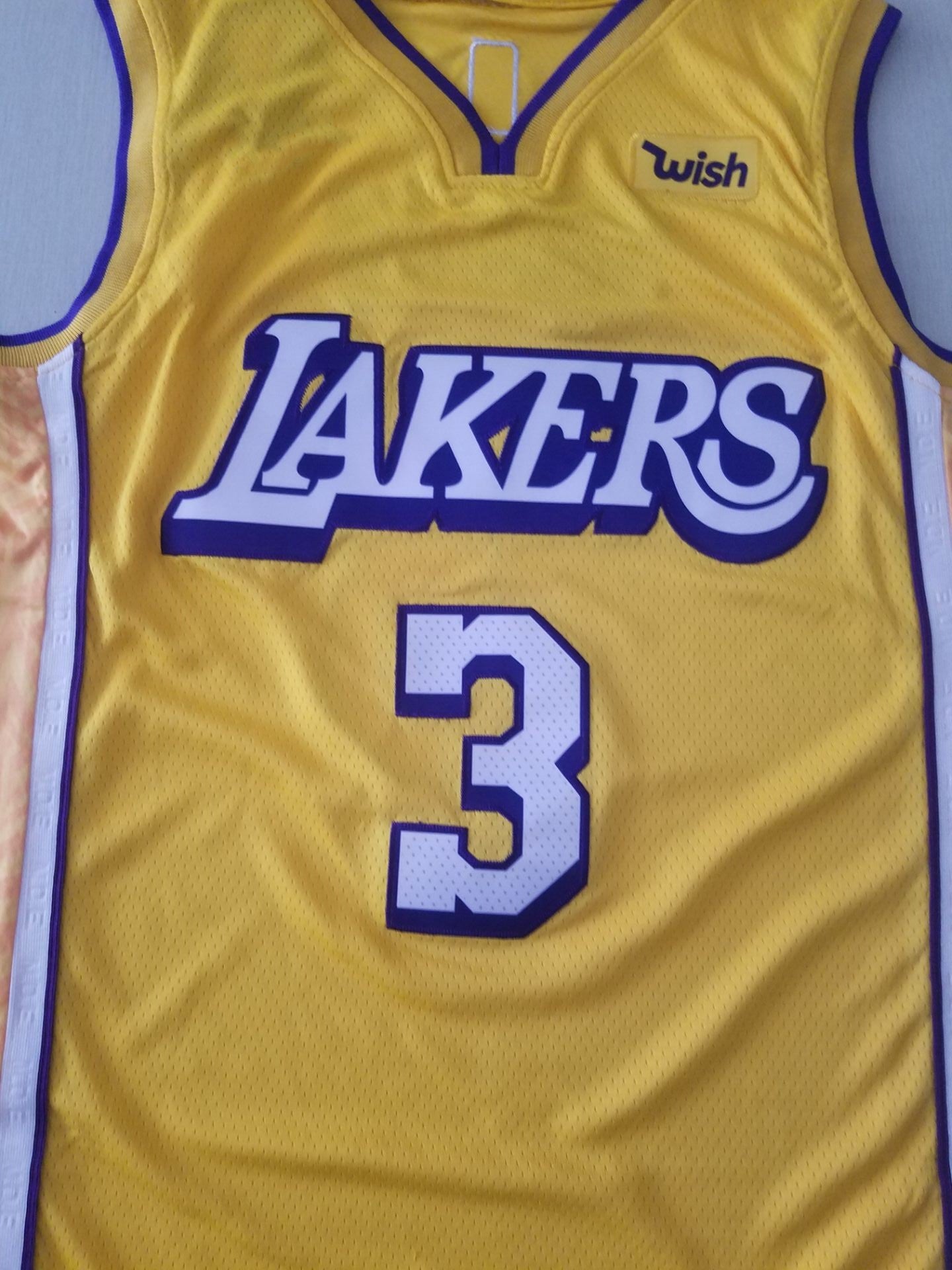 Men's Los Angeles Lakers Anthony Davis Yellow #3 Swingman Jersey1