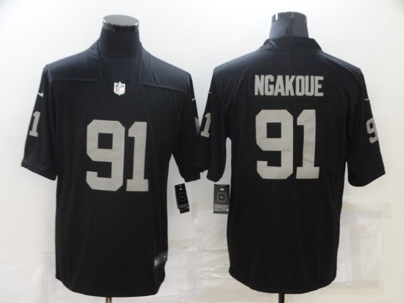 Men's Las Vegas Raiders Yannick Ngakoue #91 Black Game Jersey1