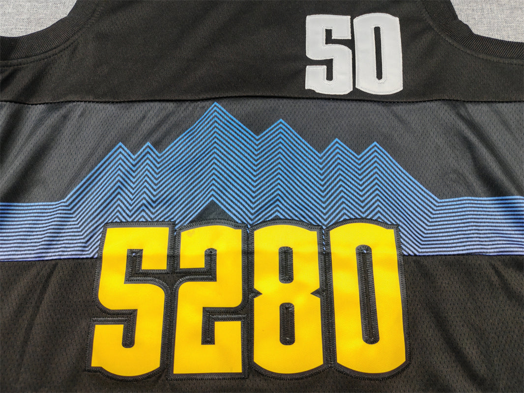 Men's Denver Nuggets Aaron Gordon #50 Black 2023/24 Swingman Jersey1 - City Edition