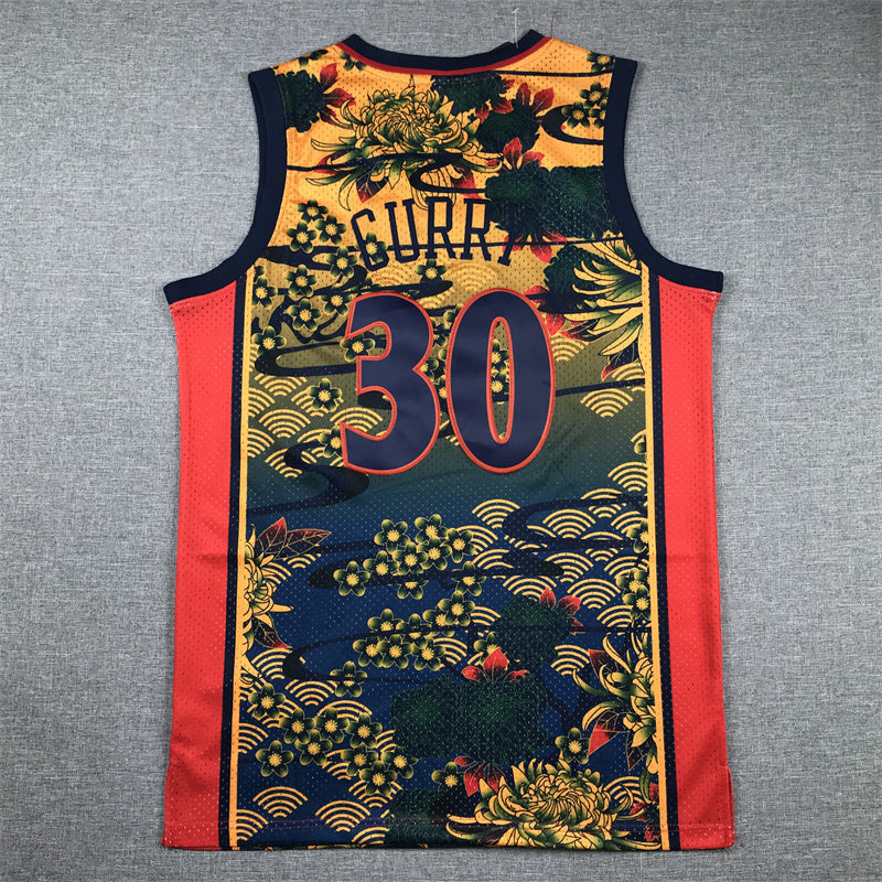 Men's Golden State Warriors Stephen Curry #30 Year of Rabbit Edition Hardwood Classics Swingman Jersey1