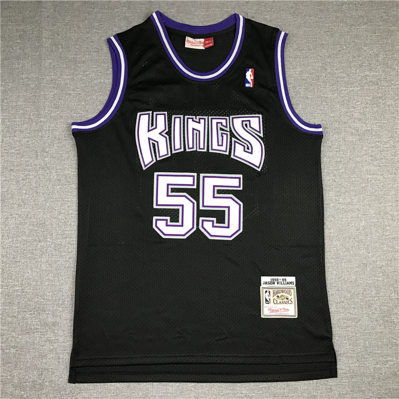 Men's Sacramento Kings Jason Williams Black Hardwood Classics Swingman Jersey1