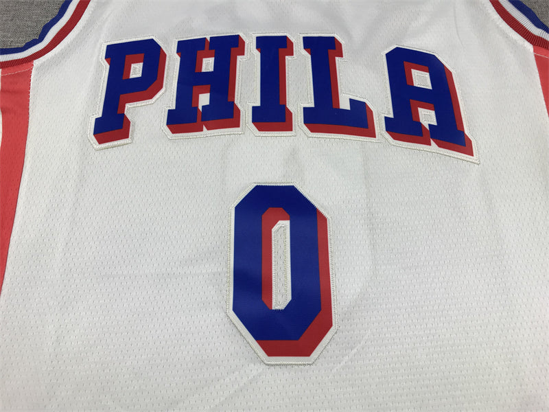 Men's Philadelphia 76ers Tyrese Maxey White Fastbreak Replica Player Jersey1