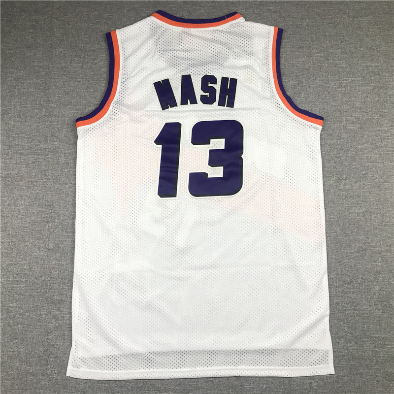 Men's Phoenix Suns Steve Nash #13 White 1996-97 Throwback Stitched Jersey1