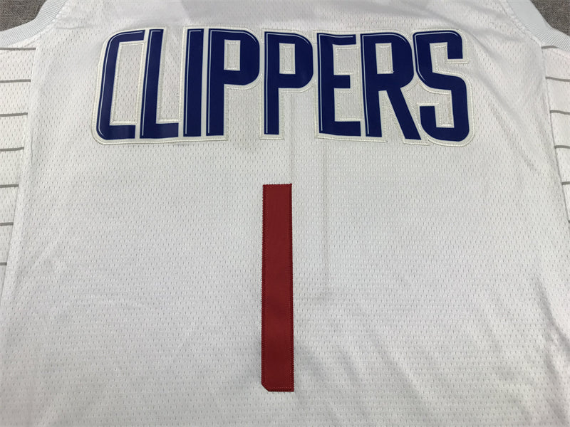 Men's LA Clippers James Harden #1 White Swingman Jersey1 - Association Edition