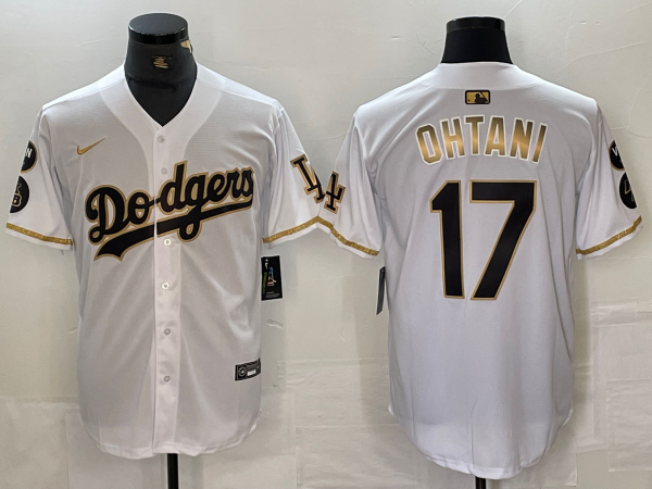 Men's Los Angeles Dodgers Shohei Ohtani White Alternate Game Jersey1