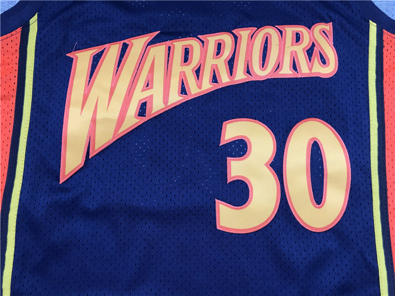 Men's Golden State Warriors Stephen Curry Mitchell & Ness Navy Classics Jersey1