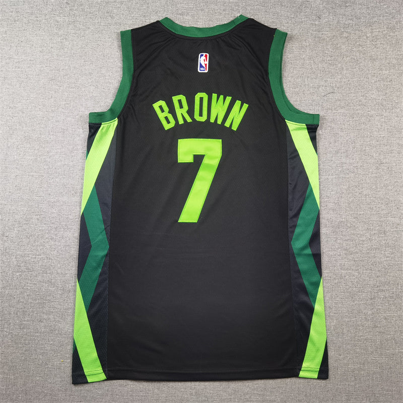 Men's Boston Celtics Jaylen Brown #7 Black 2024/25 Swingman Player Jersey1 - City Edition