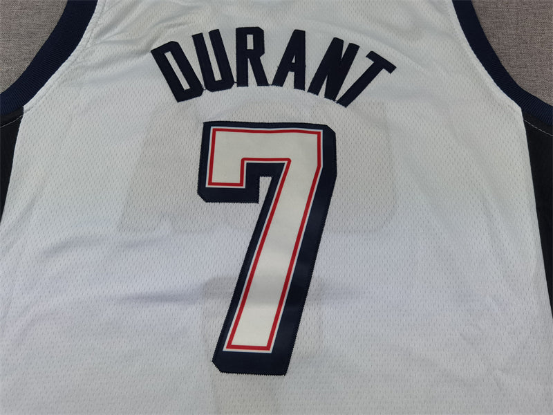 Men's 2024 USA Dream Team Kevin Durant #7 White Authentic Player Jersey