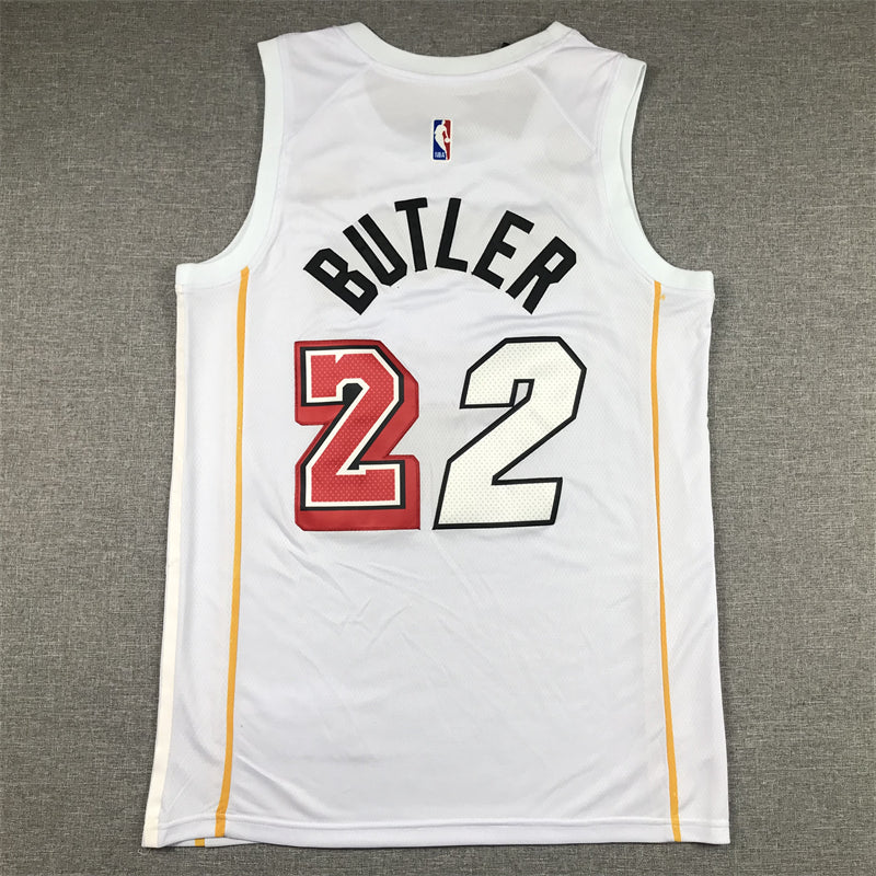 Men's Miami Heat Jimmy Butler Nike White 2022/23 Swingman Jersey1 - City Edition