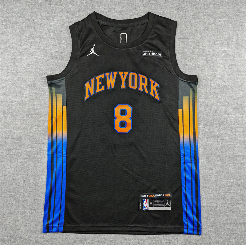 Men's New York Knicks OG Anunoby #8 Black Swingman Jersey - Statement Edition