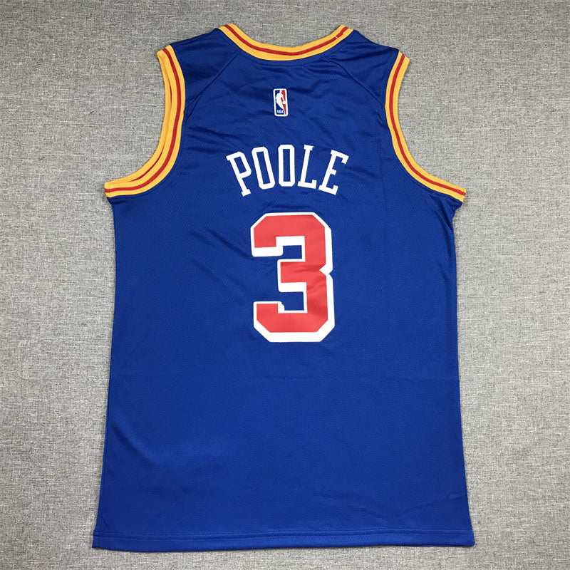 Men's Golden State Warriors Jordan Poole #3 Blue Classic Player Jersey1