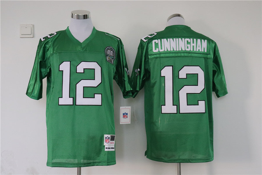 Men's Philadelphia Eagles Randall Cunningham Mitchell & Ness Kelly Green Legacy Replica Jersey1