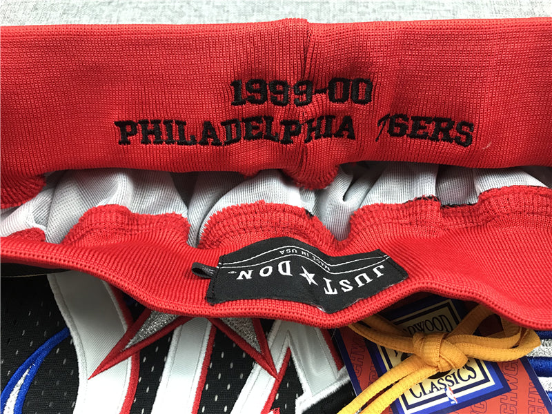 Men's Philadelphia 76ers Black 1999-00 Hardwood Classics Basketball Shorts1