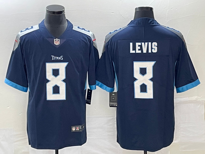 Men's Tennessee Titans Will Levis #8 Navy Game Jersey1