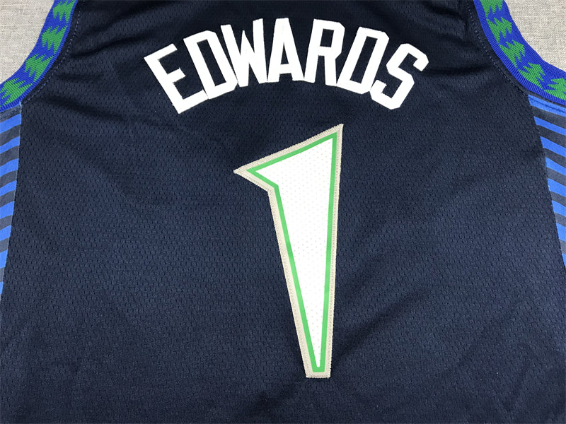 Men's Minnesota Timberwolves Anthony Edwards Blue/Navy Swingman Jersey1
