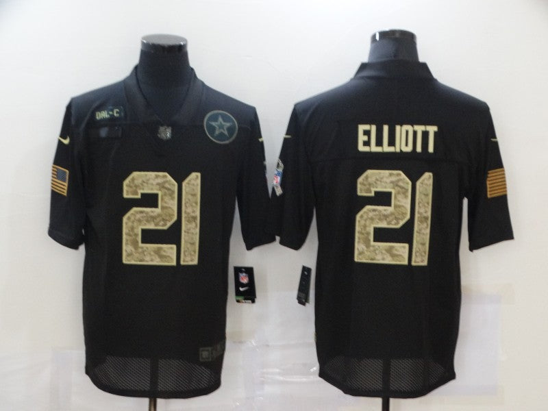 Men's Dallas Cowboys #21 Ezekiel Elliott Black Game Player Jersey1