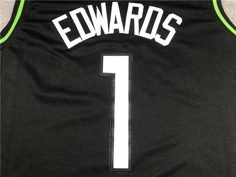 Men's Minnesota Timberwolves Anthony Edwards Black Swingman Jersey1 City Edition