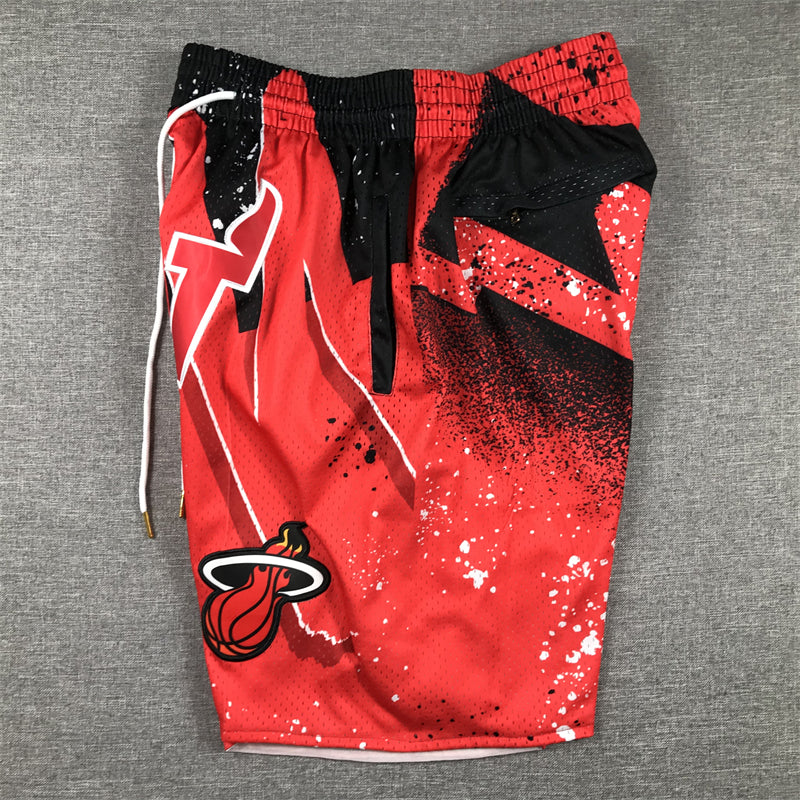 Men's Miami Heat Red Swingman Pocket Shorts1