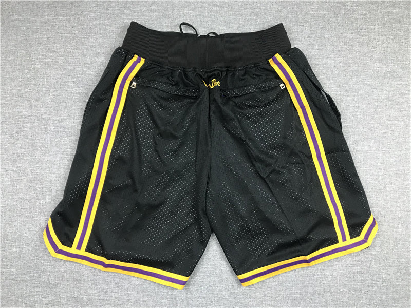 Men's Los Angeles Lakers MAMBA Black Basketball Shorts1