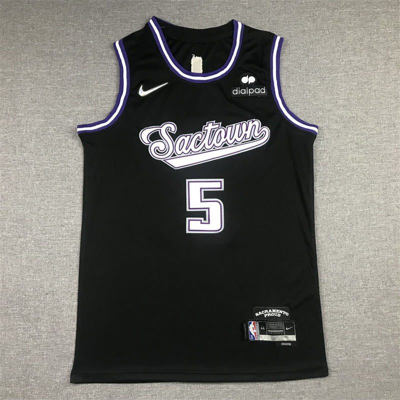 Men's Sacramento Kings De'Aaron Fox Black Fast Break Replica Jersey1 City Edition
