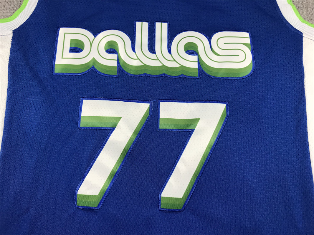Men's Dallas Mavericks Luka Doncic #77 Blue 2022/23 Swingman Jersey1 - City Edition