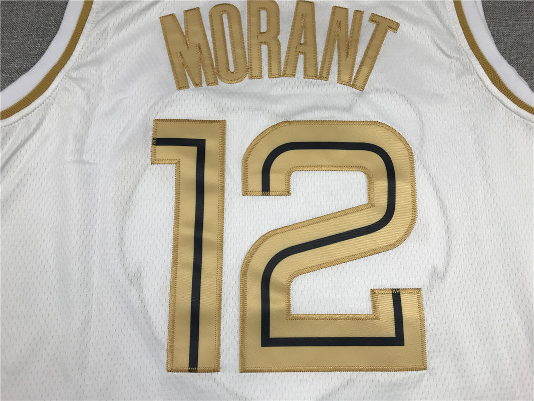 Men's Memphis Grizzlies Ja Morant #12 White Classics Swingman Jersey1