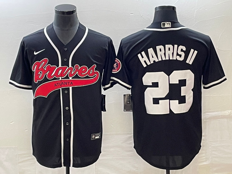 Men's Atlanta Braves Michael Harris II #23 Black Replica Player Jersey1 Joint Edition