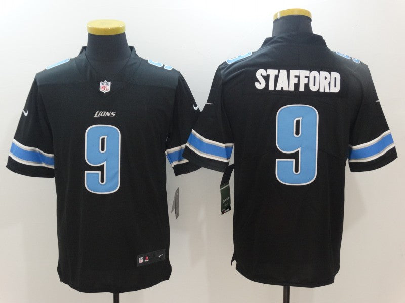 Men's Detroit Lions Matthew Stafford #9 Black Game Jersey1