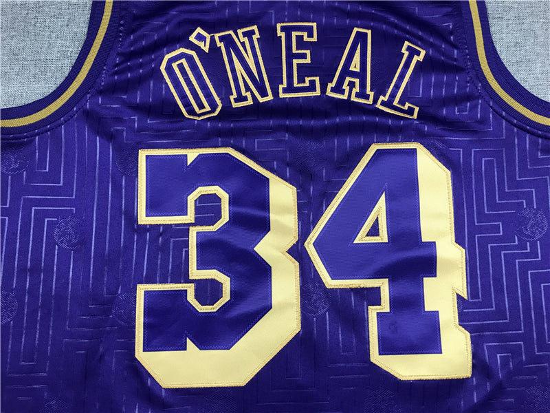 Men's Los Angeles Lakers Shaquille O'Neal Hardwood Classics Swingman Jersey1
