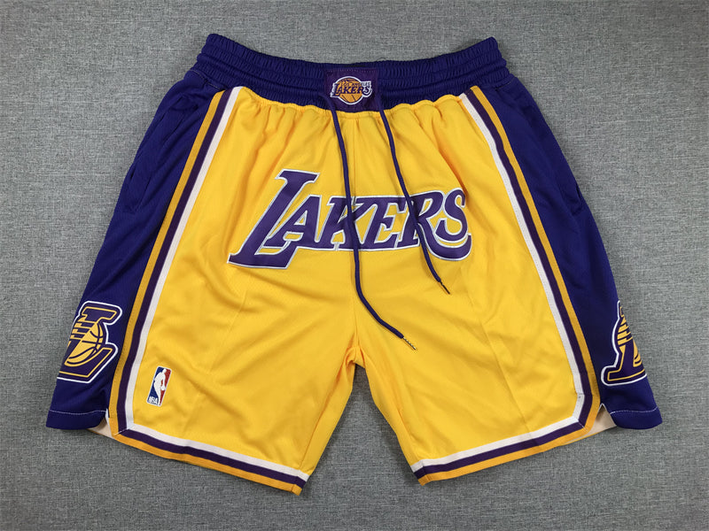 Men's Mitchell & Ness Los Angeles Lakers Yellow Throwback Authentic Pro Shorts2