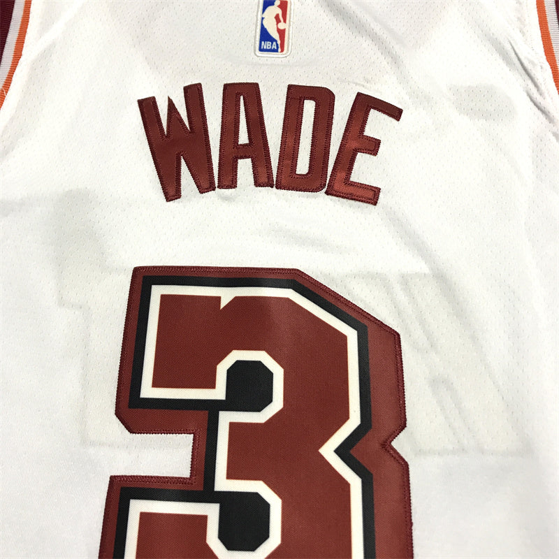 Men's Miami Heat Dwyane Wade #3 White 2022/23 Swingman Jersey1 - Classic Edition