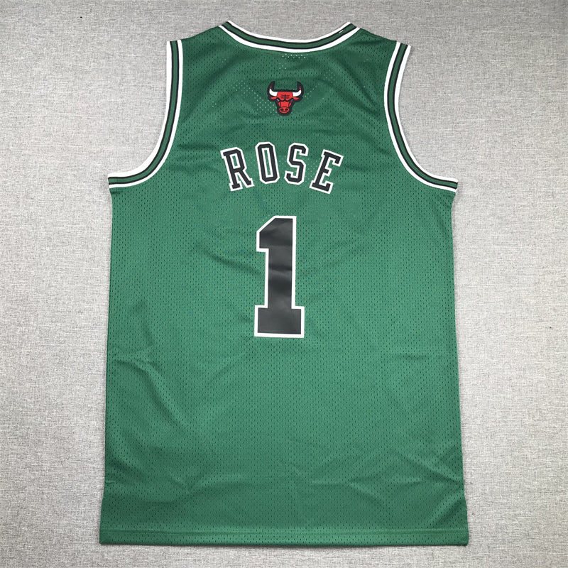 Men's Chicago Bulls Derrick Rose #1 Green Swingman Jersey1