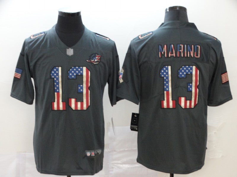 Men's Miami Dolphins Dan Marino #13 Black Alternate Player Game Jersey1