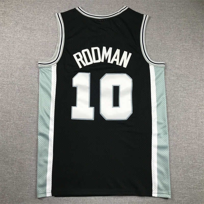Men's San Antonio Spurs Dennis Rodman #10 Black 1993-94 Hardwood Classics Swingman Jersey1