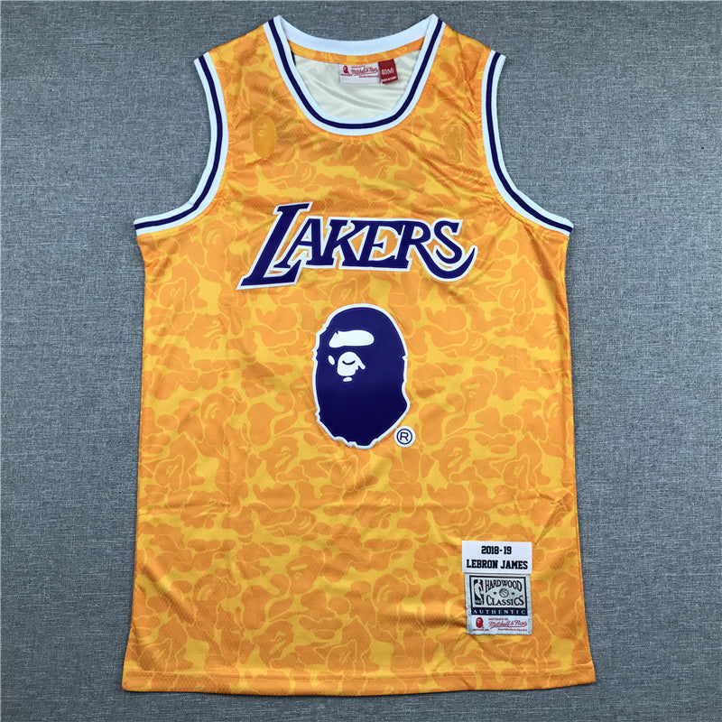 Men's Los Angeles Lakers LeBron James #23 NBA Orange Swingman Jersey1