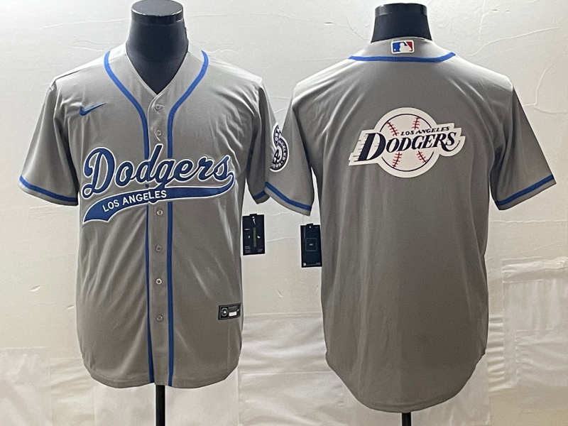 Men's Los Angeles Dodgers Gray Player Jersey1 Joint Edition