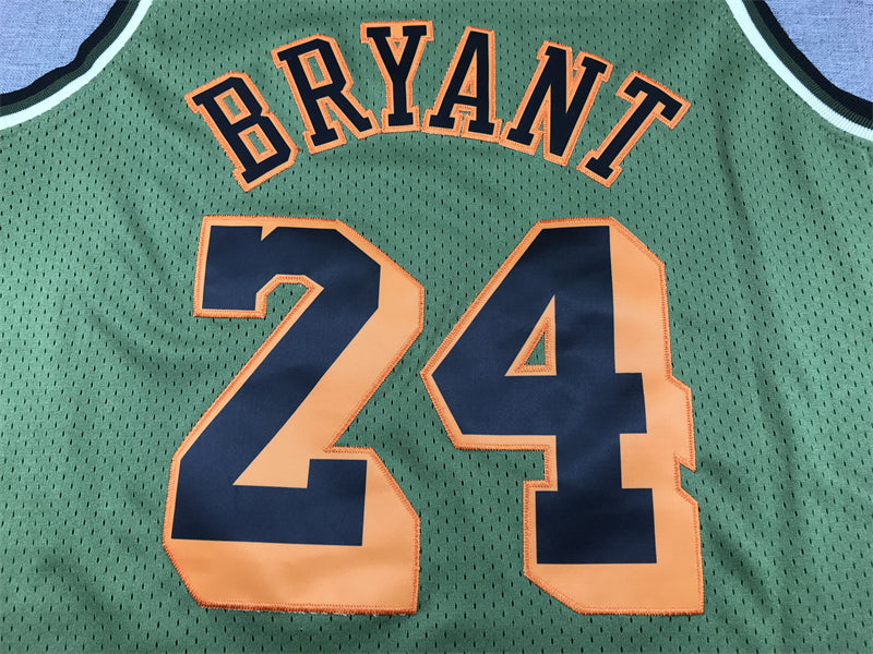Men's Los Angeles Lakers Kobe Bryant #24 Army Green 1996-97 Hardwood Classics Swingman Jersey1